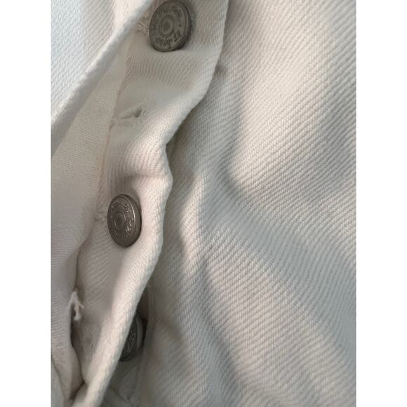 We the Free People Womens Distressed Denim Shorts Stretch Pure White Size 31 - Picture 5 of 6